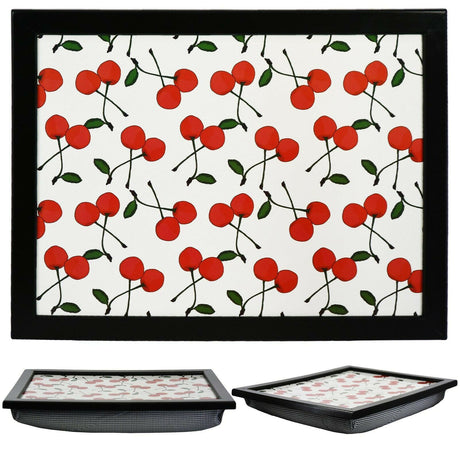 Cherries Lap Tray With Bean Bag Cushion by Geezy - UKBuyZone