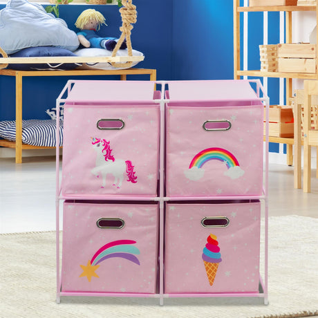 Kids Unicorn Design Storage Cubes by The Magic Toy Shop - UKBuyZone