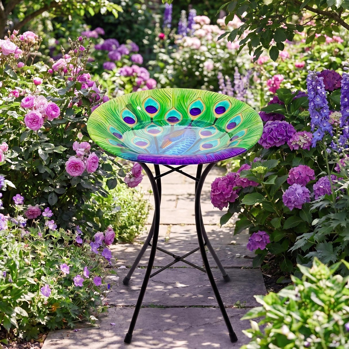 Glass Bird Bath Table