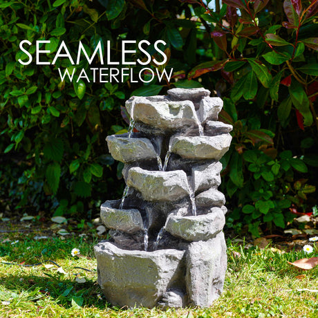 GEEZY Rock Solar Water Feature Outdoor With LED