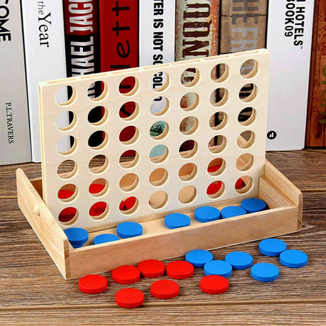 4 in a Row Traditional Wooden Game by The Magic Toy Shop - UKBuyZone