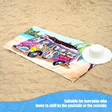 Pink Summer Bus Design Large Towel by Geezy - UKBuyZone