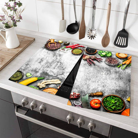 Glass Cutting Boards with Veggies Design by Geezy - UKBuyZone