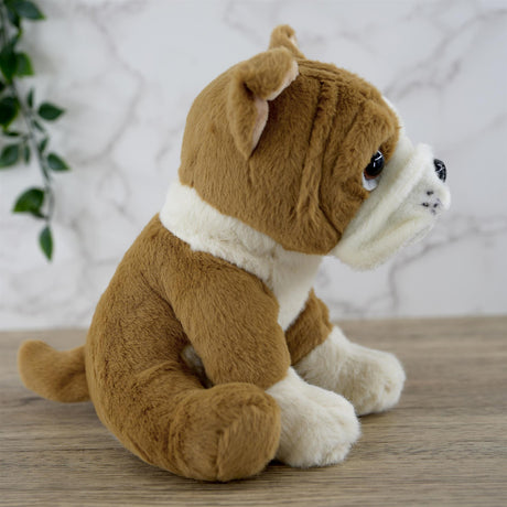 Small Sitting English Bulldog Soft Toy by The Magic Toy Shop - UKBuyZone