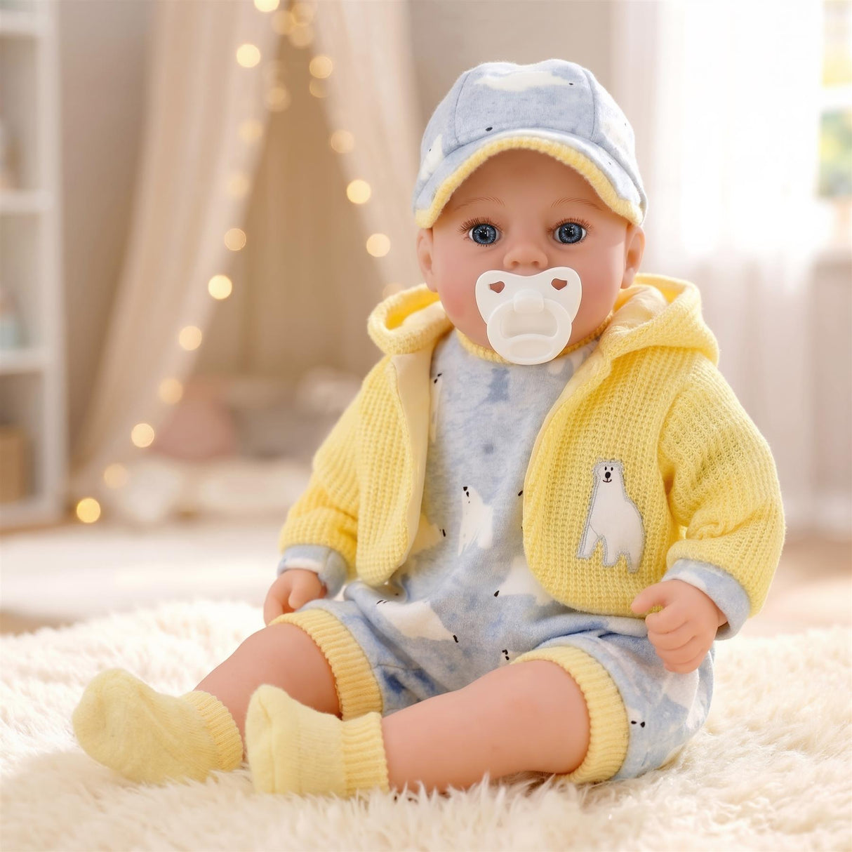 Baby Doll With Dummy & Sounds Yellow
