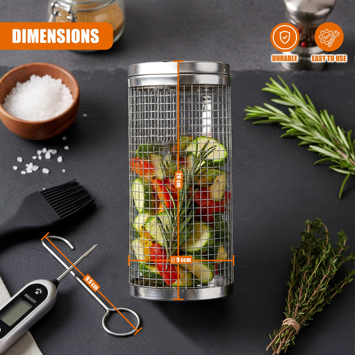 Rolling Grill Basket