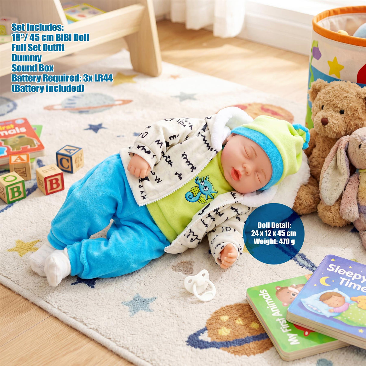 BiBi Baby Doll - Neon Blue (45 cm / 18")