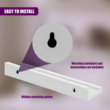 White Wall Hanging Shelf 45 cm Pack 2