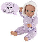 "Baby doll set with 6 outfits: 2 purple and 4 striped. Perfect for dressing up your baby doll." - UKBuyZone