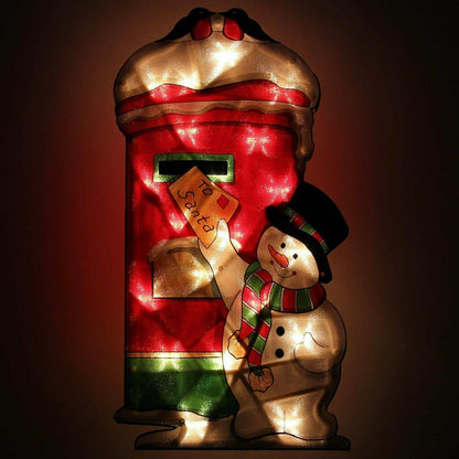 Snowman Post Sign Christmas LED Light Silhouette by The Magic Toy Shop - UKBuyZone