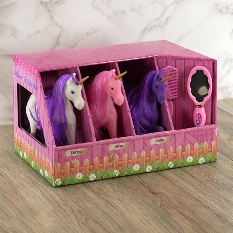 Unicorn Stable with Three Unicorns and Accessories by The Magic Toy Shop - UKBuyZone