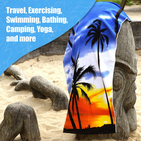 Beach Bath Towel Sunrise Design Microfibre Towel by GEEZY - UKBuyZone