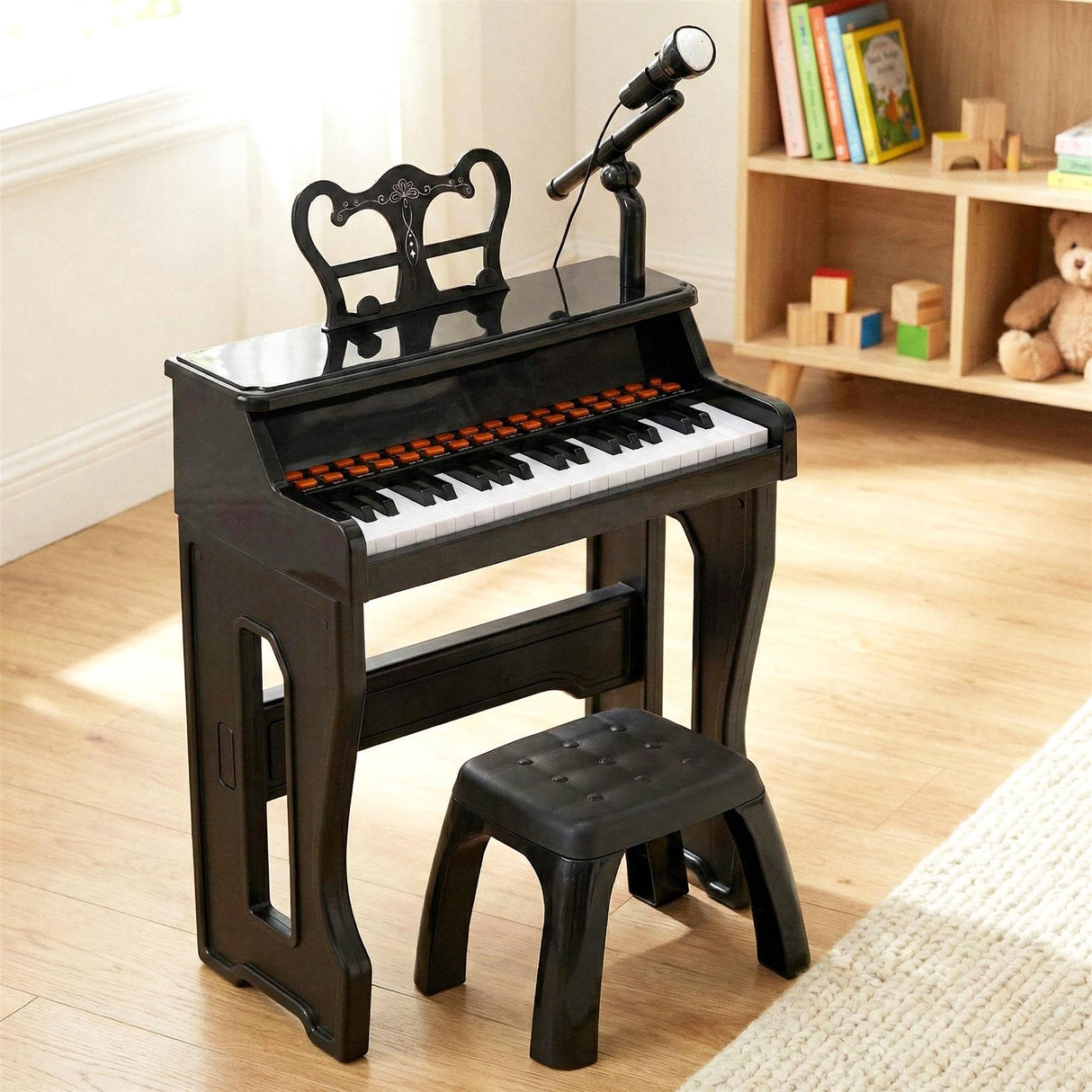 "Electronic Kids Piano, 37 Keys with Stool and Stand" - UKBuyZone