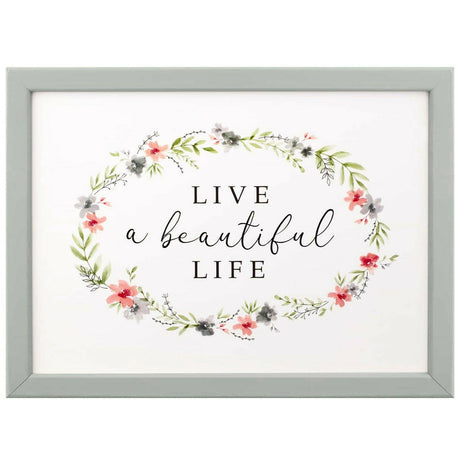 Live a Beautiful Life Lap Tray With Bean Bag Cushion by Geezy - UKBuyZone