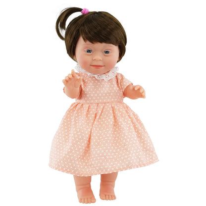 Brown Hair Girl Baby Doll with Down Syndrome by BiBi Doll - UKBuyZone