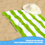 Beach Bath Towel Large Microfibre Green Striped