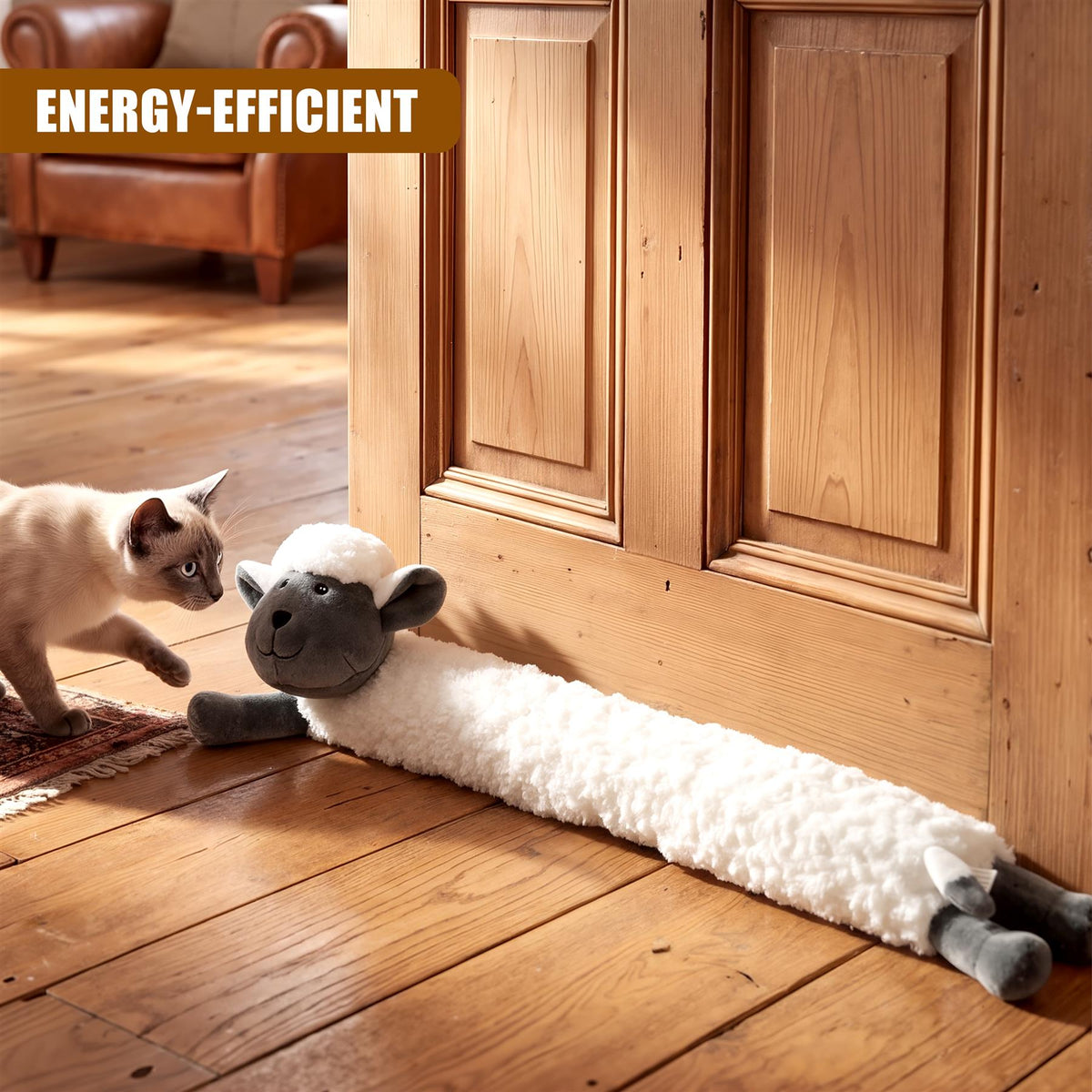 Novelty White Sheep Draught Excluder for Doors
