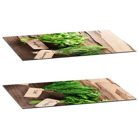 Glass Cutting Boards with Herbs Design by Geezy - UKBuyZone