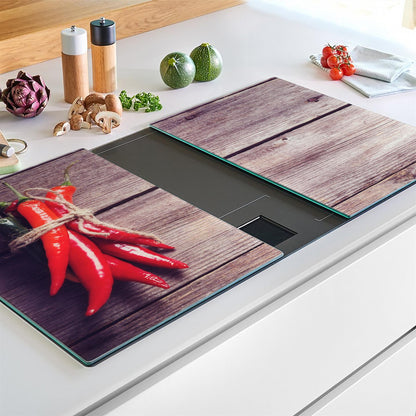 Glass Cutting Boards with Chili Pepper Design by Geezy - UKBuyZone