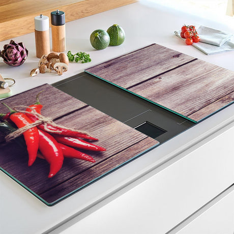 Glass Cutting Boards with Chili Pepper Design by Geezy - UKBuyZone