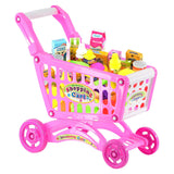 Pink Shopping Trolley Cart Play Food Set by The Magic Toy Shop - UKBuyZone