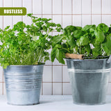 Zinc Bucket With Wooden Holder by Geezy - UKBuyZone