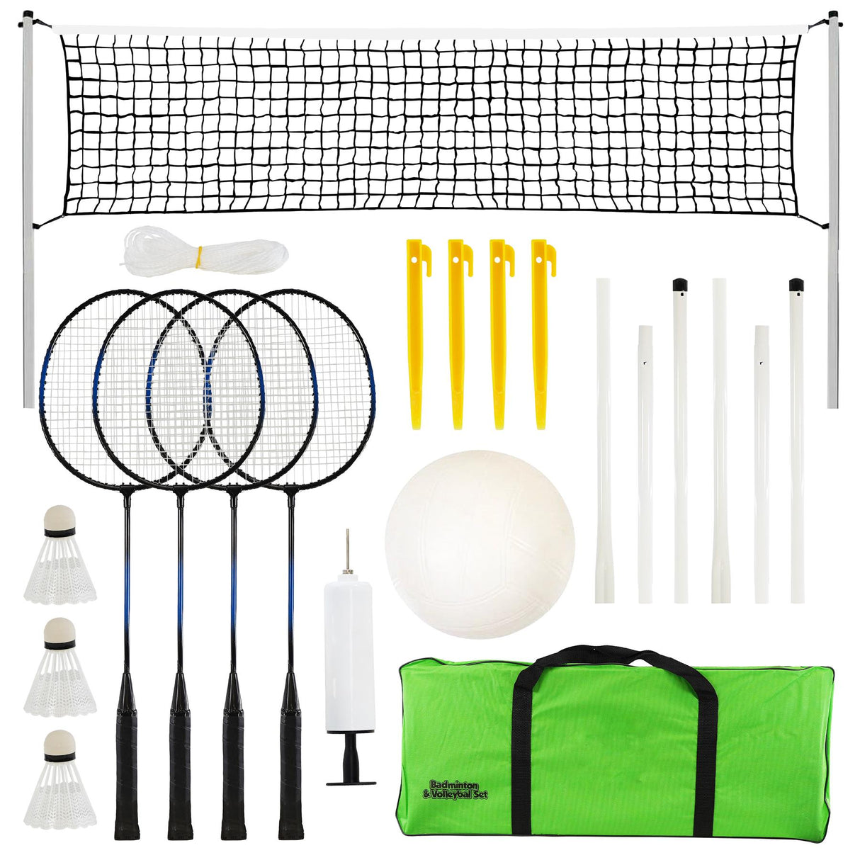 2-in-1 Complete Badminton and Volleyball Set by The Magic Toy Shop - UKBuyZone