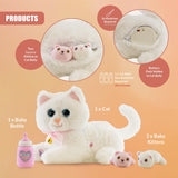 Interactive Plush Cat with 2 Kittens and Sounds by The Magic Toy Shop - UKBuyZone