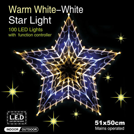 Christmas LED Light Star Silhouette Warm White by GEEZY - UKBuyZone