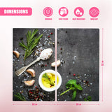 Glass Cutting Boards with Salt & Garlic Design by Geezy - UKBuyZone