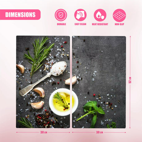 Glass Cutting Boards with Salt & Garlic Design by Geezy - UKBuyZone