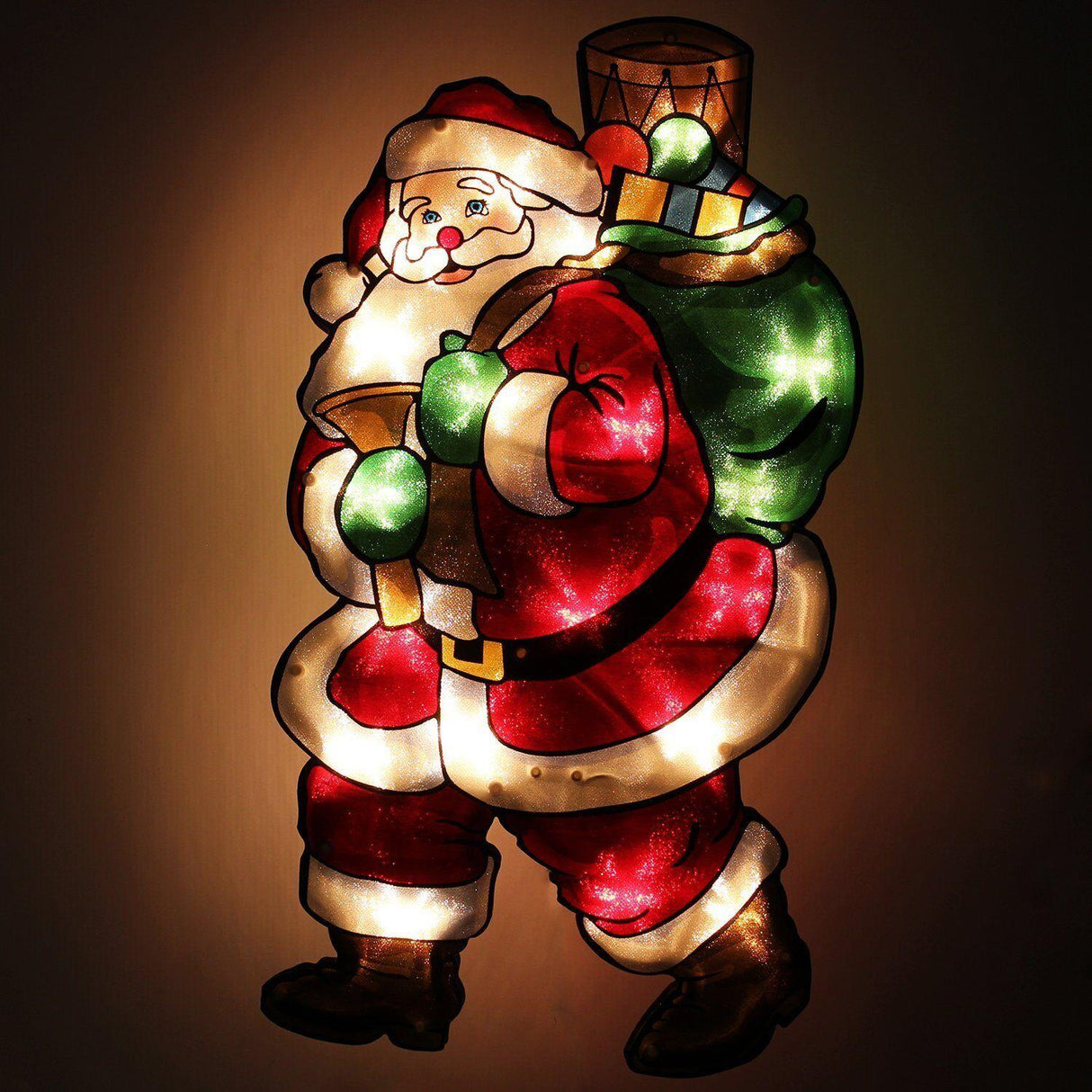 Christmas Silhouette Lights Santa with Gift by GEEZY - UKBuyZone