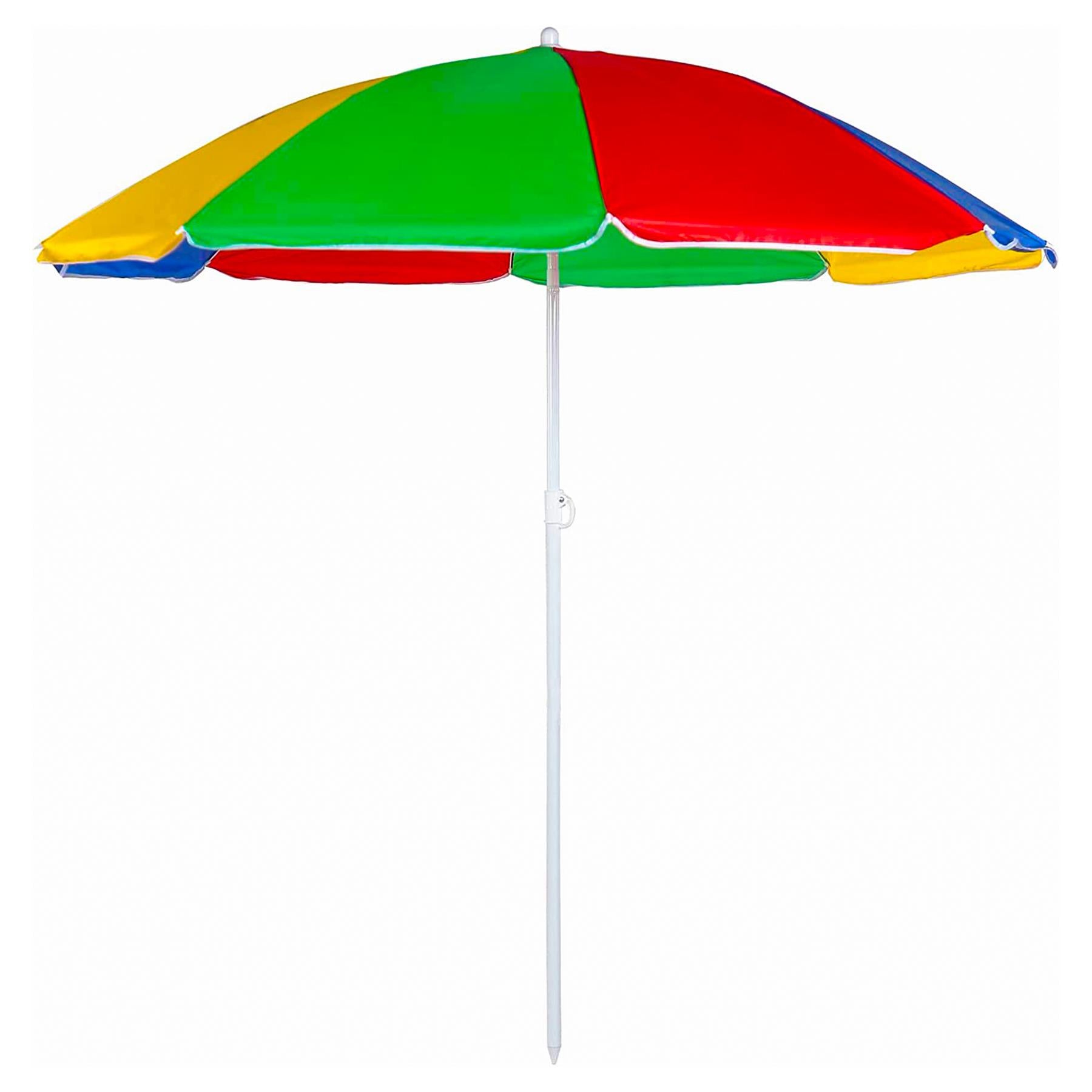 Multi-Coloured Beach Tilting Parasol 1.6M by The Magic Toy Shop - UKBuyZone