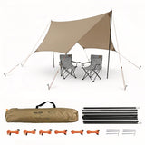 Camping Tarp Shelter Set with Poles