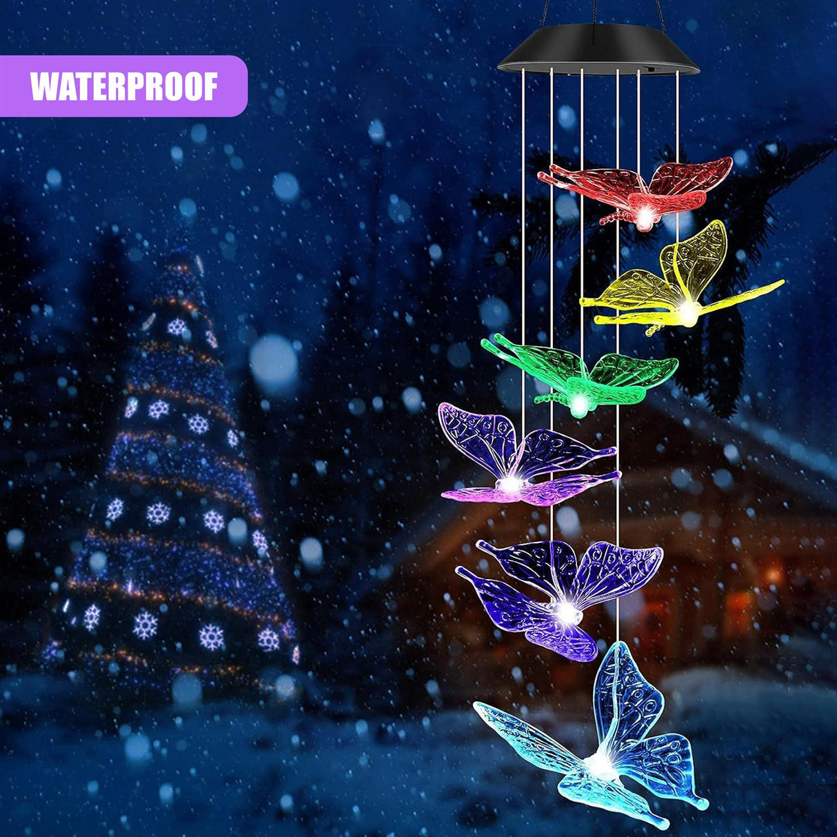 Solar Butterfly Wind Chimes LED