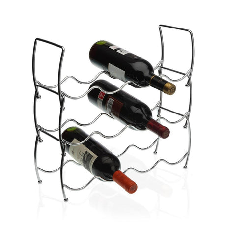 3 Tier Stackable Chrome Wine Storage Display Rack Holder Up To 12 Bottles by MTS - UKBuyZone