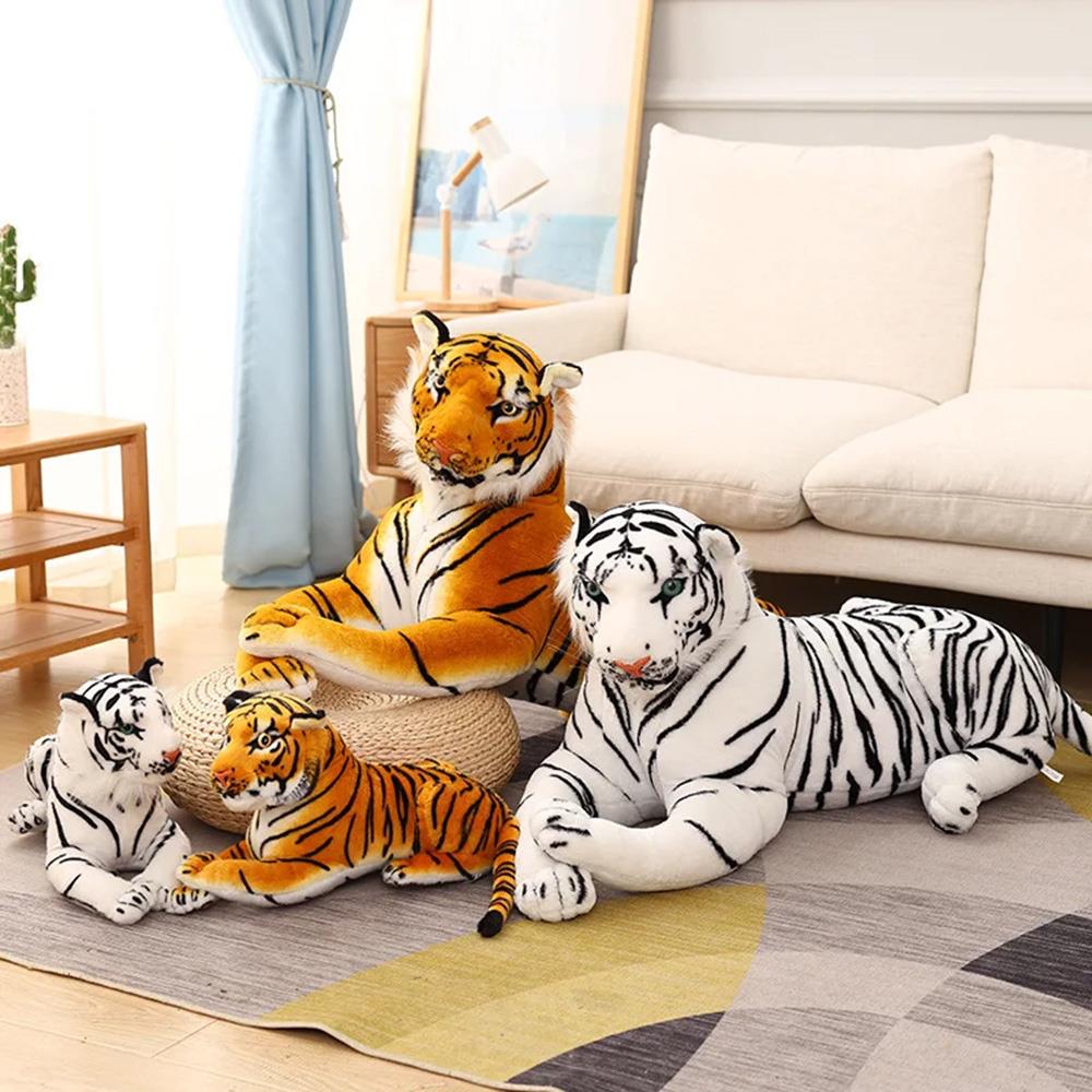 Large White Tiger Soft Plush Toy by The Magic Toy Shop - UKBuyZone