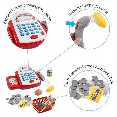 White & Red Cash Register Toy by The Magic Toy Shop - UKBuyZone