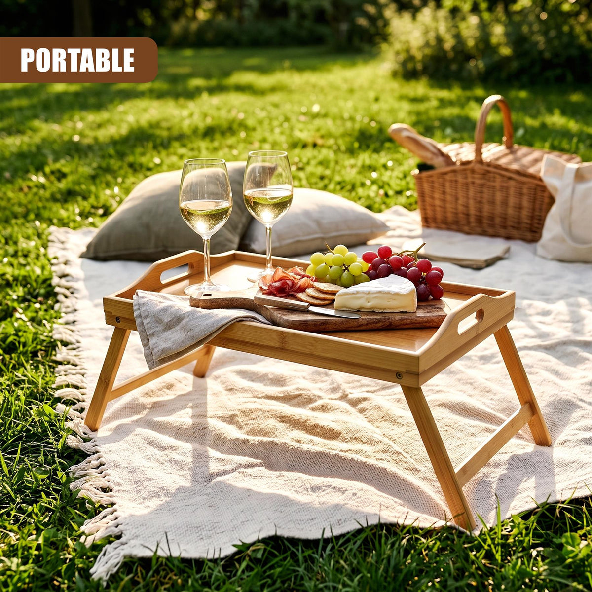 Wooden Bed Tray Table