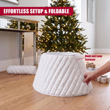 White Faux Fur Christmas Tree Skirt 22"