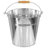 Zinc Bucket With Wooden Holder by Geezy - UKBuyZone