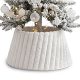 White Faux Fur Christmas Tree Skirt 22"