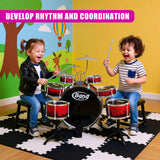 Kids 10 Piece Drum Kit With Stool