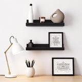 Black Wall Hanging Shelf 30 cm Pack 2