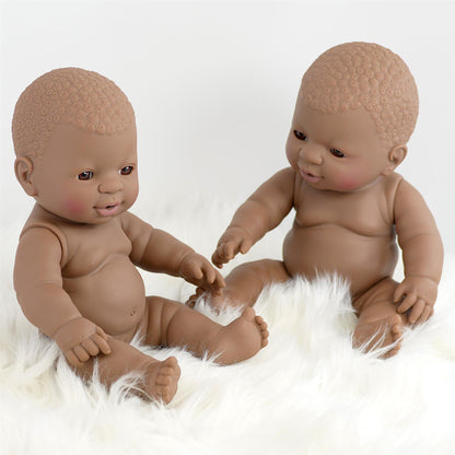 Black Twin Baby Dolls - 12" by BiBi Doll - UKBuyZone