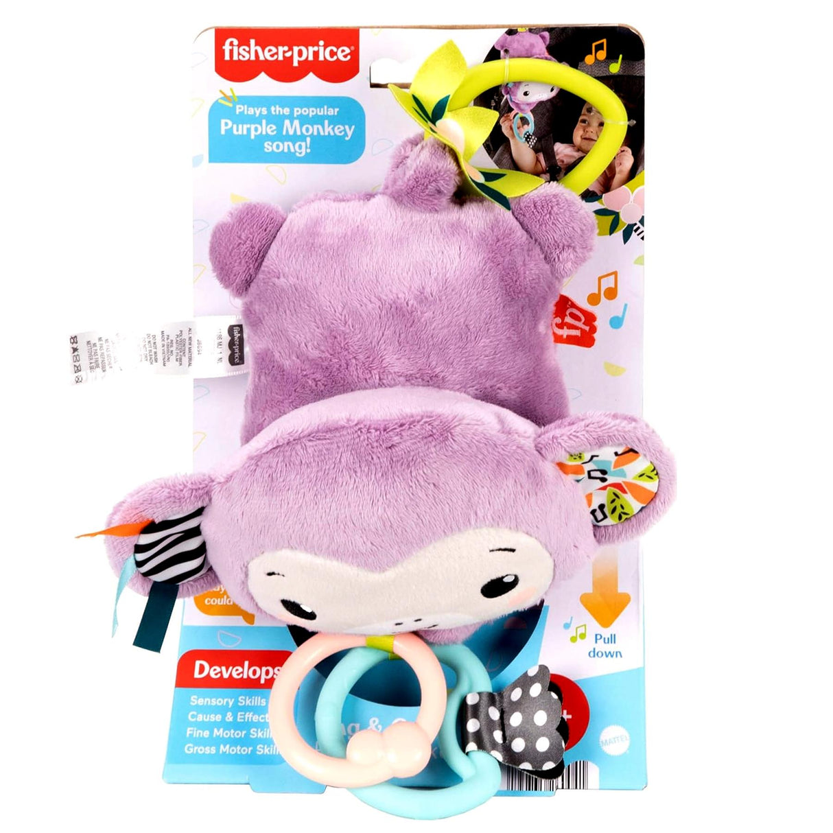 Fisher-Price Sing & Go Purple Monkey Stroller Toy