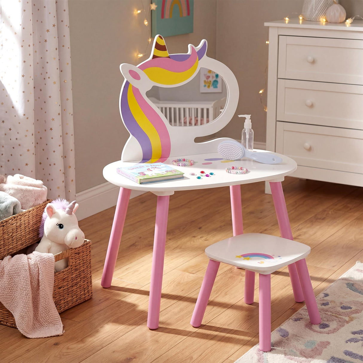 Princess Vanity Table with Stool