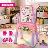 Pink Folding Double-Sided Magnetic Drawing Board