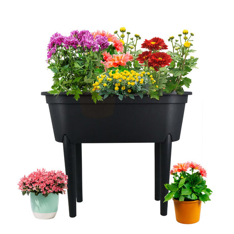 GEEZY Large Black Raised Garden Bed Planter With Lid and Legs Greenhouse Growing Table - The Magic Toy Shop