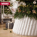White Faux Fur Christmas Tree Skirt 22"